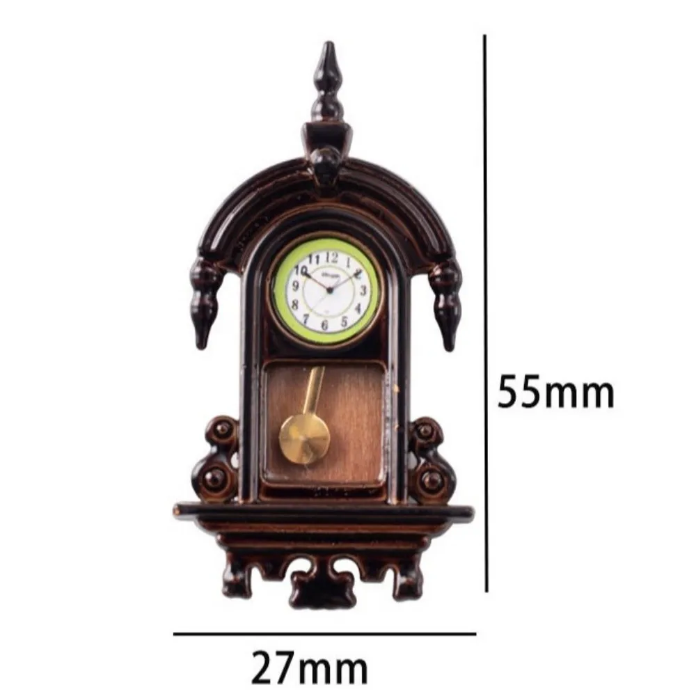 1/12 스케일 인형 집 벽시계 레트로 클래식 벽시계 모델 시뮬레이션 미니어처 벽시계