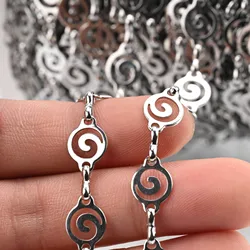 Stainless Steel Spiral Link Chain for Jewelry Making - 1 Meter (Steer)