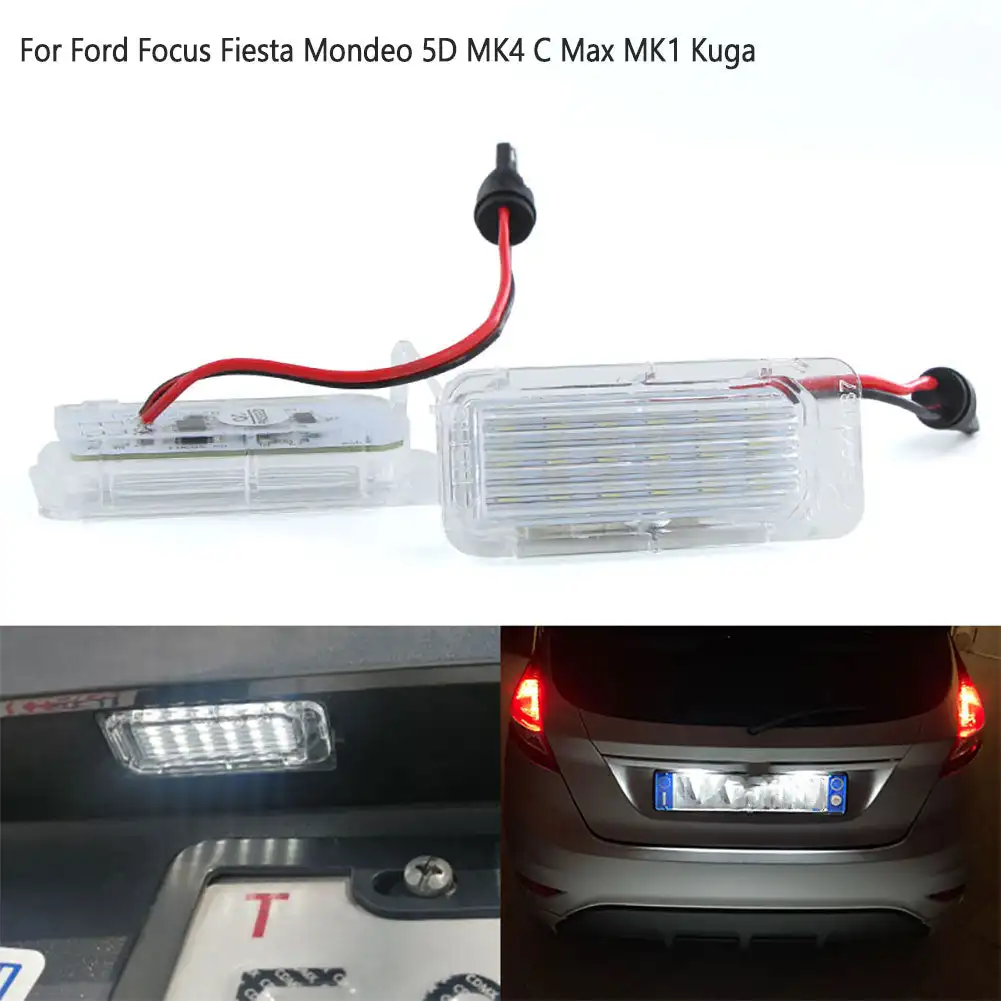 

Подсветка автомобильного номерного знака, 1 шт., 12 В, для Ford Focus Fiesta Mondeo 5D MK4 C Max MK1 Kuga T10