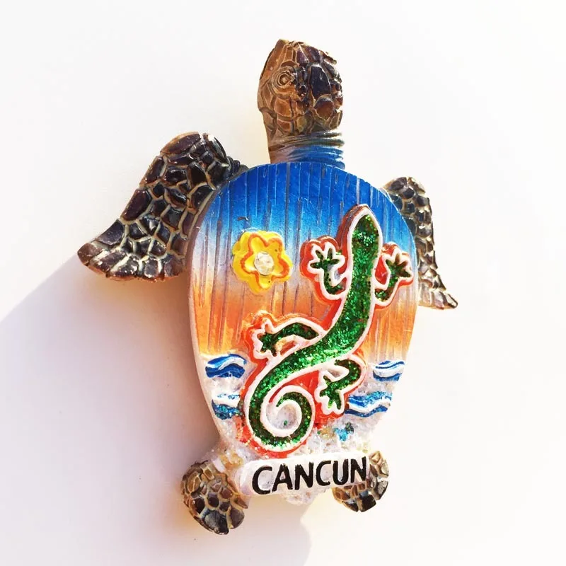 Magnete Da Frigorifero 3D Cancun Messico - Souvenir Turistico In Resina, 9x7 Cm