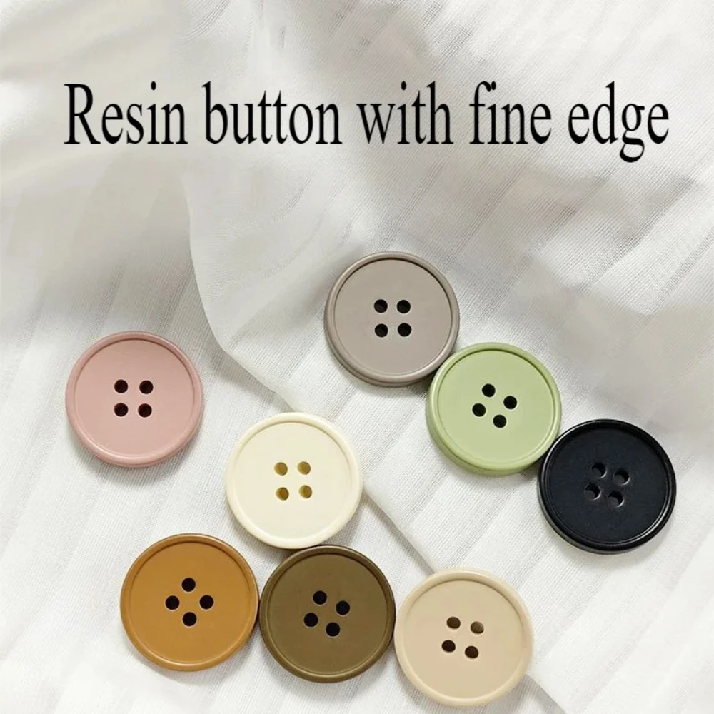 10pcs 15/25mm 다채로운 수지 4 홀 라운드 버튼 스웨터 코트 및 정장을위한 프리미엄 수제 DIY 바느질 액세서리
