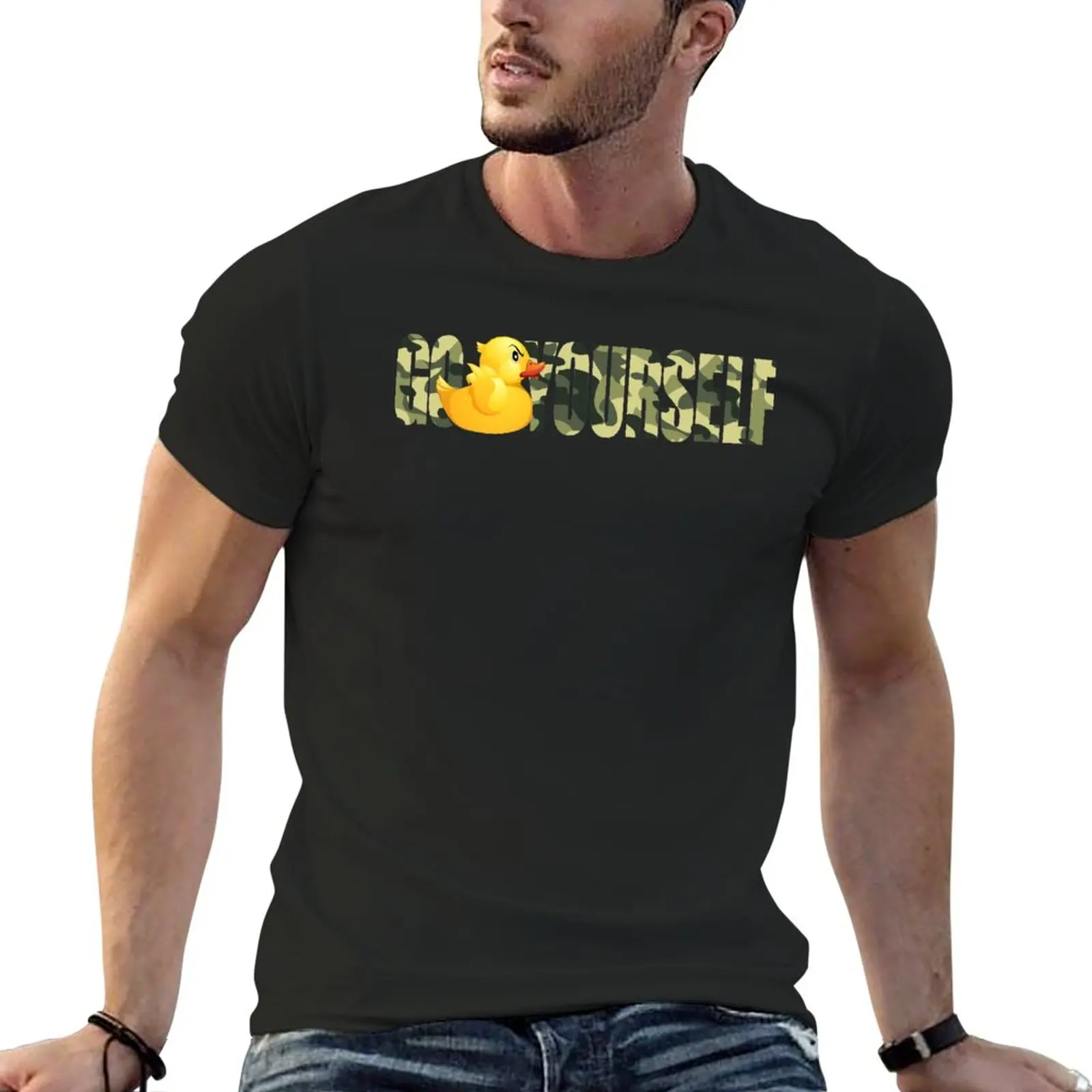 

Go Duck Yourself - Funny Cartoon T-Shirt summer top sweat shirt quick drying men graphic t shirts