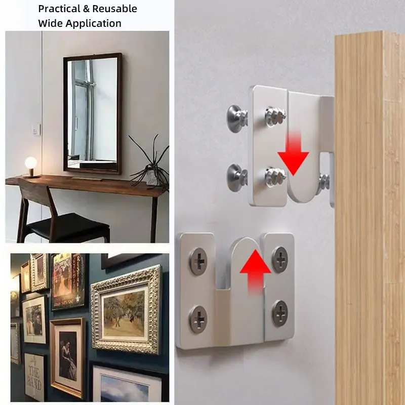 Hanging Hooks 10PCS(5Pairs) Interlock Flush Mount Bracket Furniture Connector Wall Picture Frame Hanger Display