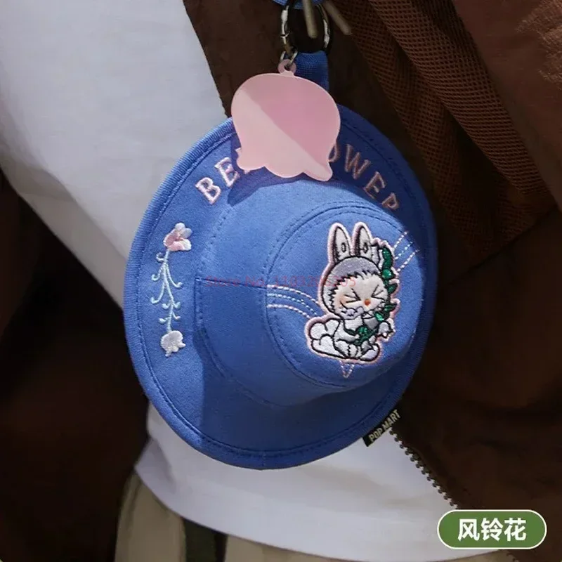 

Оригинальная Весенняя серия Labubu для дома, сумка для рыбацкой шляпы Labubu, сумка, кавайная ковбойская сумка, украшение с цветочной вышивкой, подарки