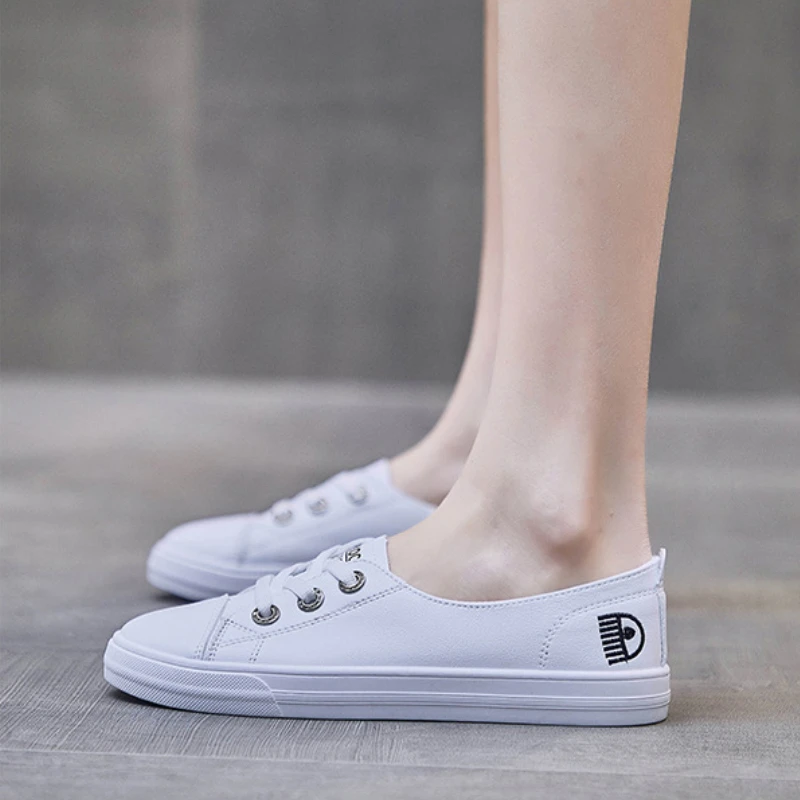 White Women Shoes Korean Fashion Casual Flats Shoe Woman