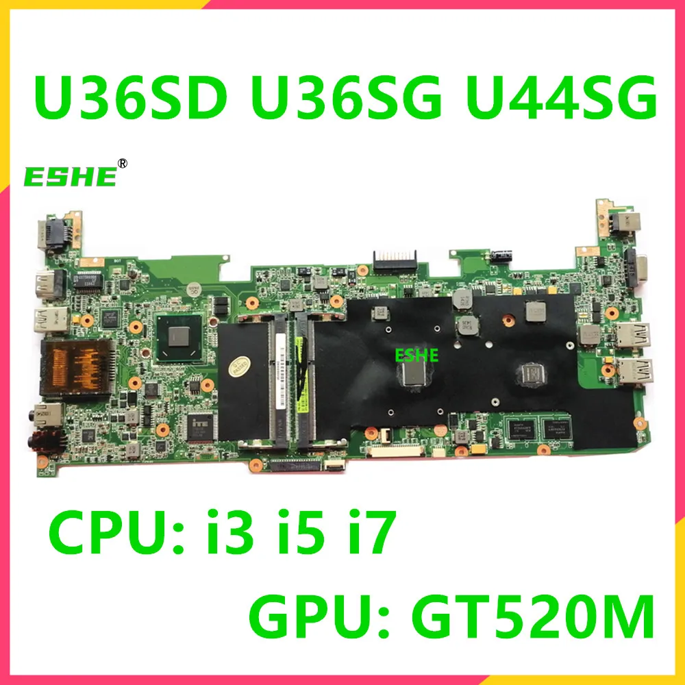 Original Notebook Mainboard Gt520m Gpu i3 i5 Cpu para Asus U36s U36sg U44sg U36sd Portátil Placa-mãe 100 Totalmente Testado ok U36sd