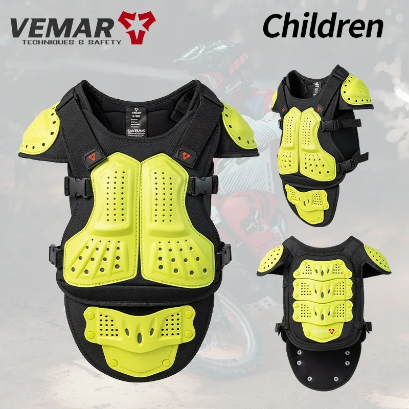 VEMAR Children's Body Protector Motorcycle Waistcoat Motocross Chest Spine Shoulder Protection Child Boys Girls Kids Moto Armor