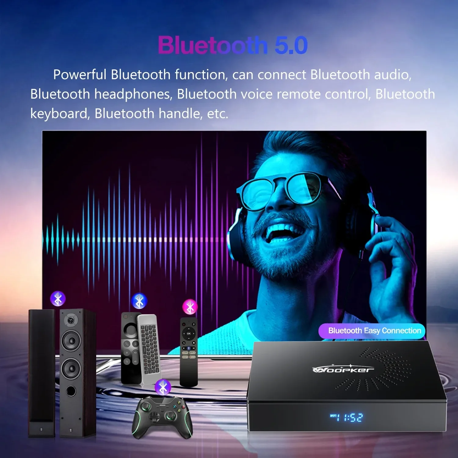 KW2 Android 14 TV Box Amlogic S905W2 4K Video 4GB 32G 64G Dual Wifi Bluetooth 5.