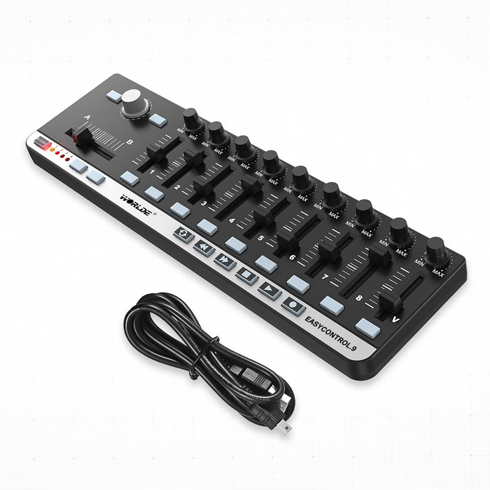 MIDI Control Keyboard Worlde EasyControl.9 Portable Mini USB 9 Slim-Line Electronic Musical Instrument