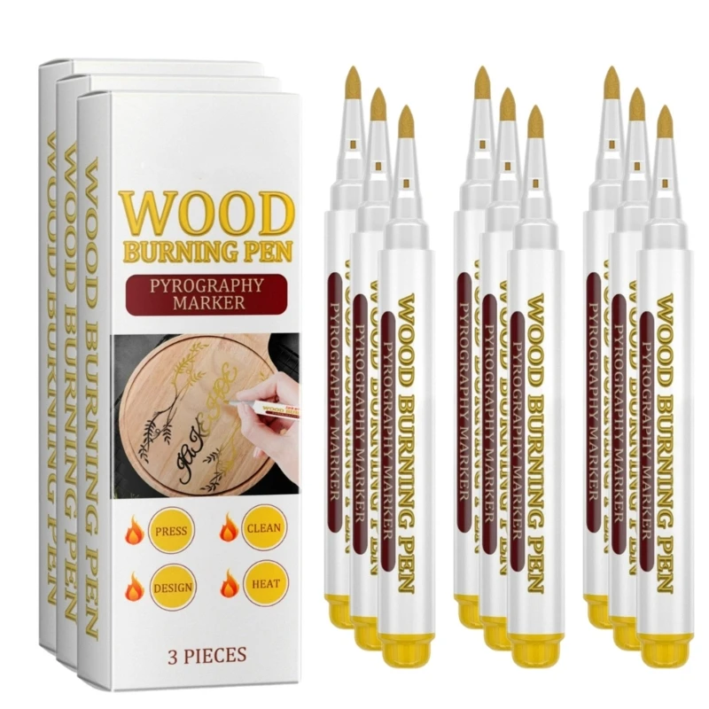 Wood Burning Pen Scorch Pen Marker Pyrography Marker 3/9 Pcs/Set Practical Wood Burning Art Supplies for Artists