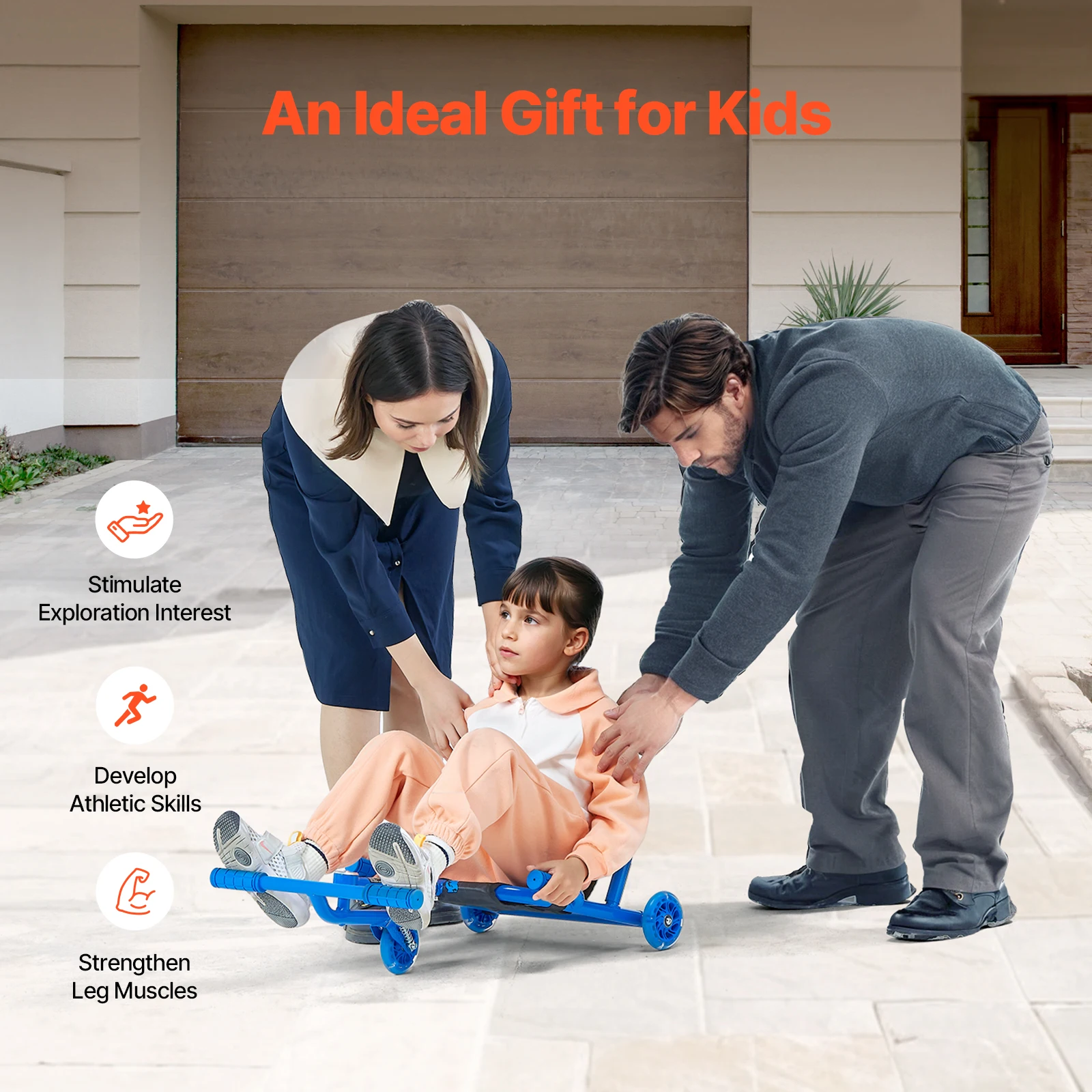 Kids Ride On Scooter Drifting Toy with LED Wheels