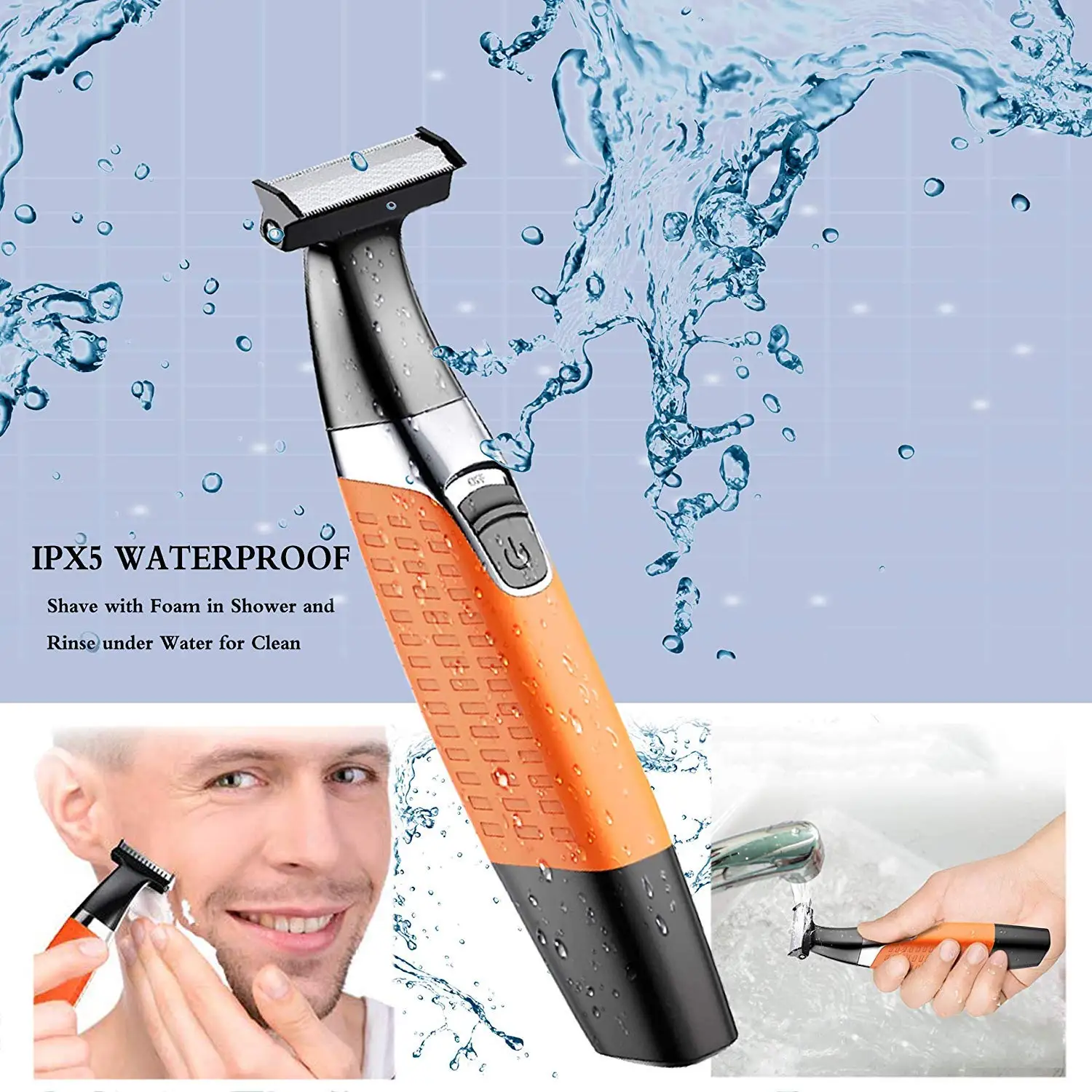 KEMEI KM-1910 Electric Shaver Professional Beard Trimmer Reciprocating Rubber Anti-skid Body Waterproof Rechargeable Shaver 6