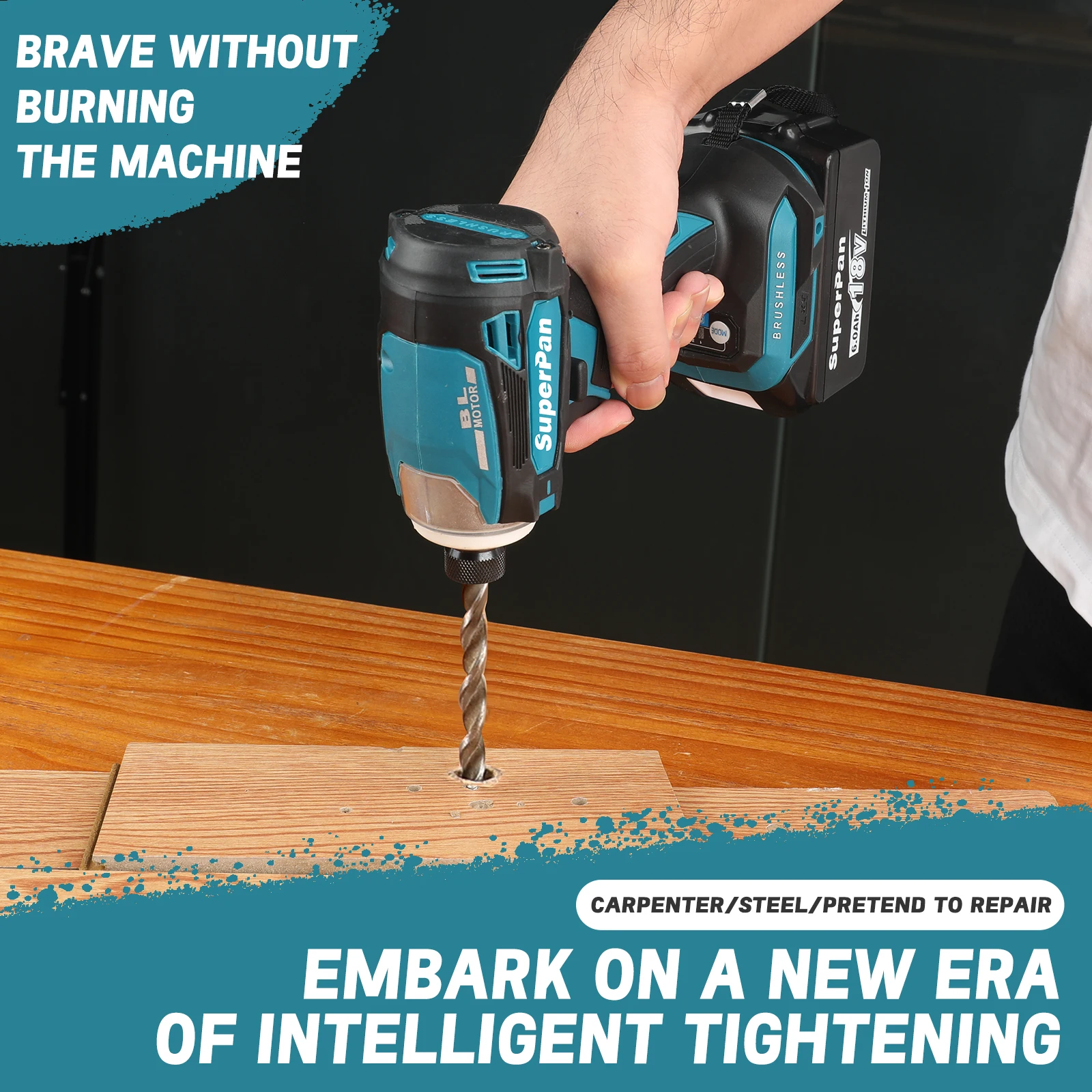 SuperPan DTD172 Cordless Driver Drill 18V 6Abattery Brushless High Torque LmpactElectric Screwdriver Variable Speed Power Tool 1