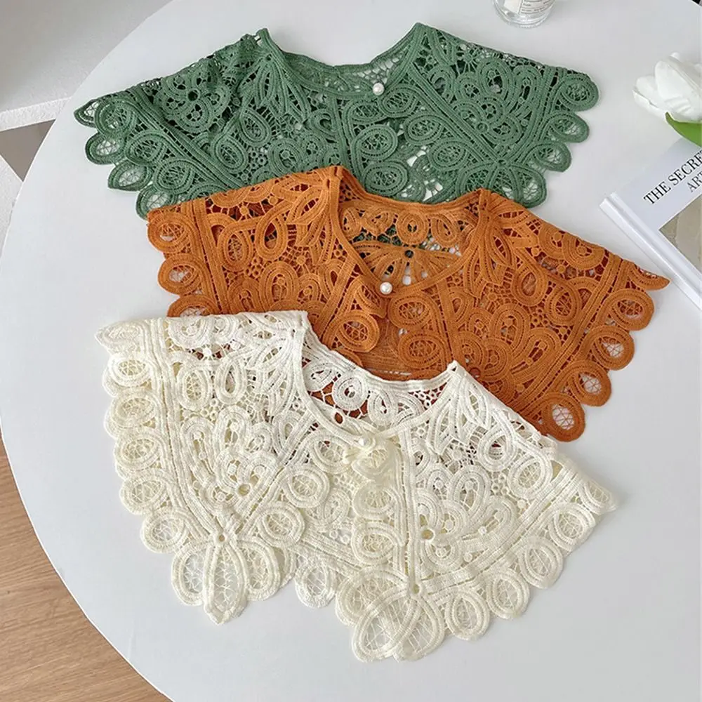 

Crochet Fake Collar Fashion Solid Color Knitting Hollow Shawl Clothes Accessories Shirt