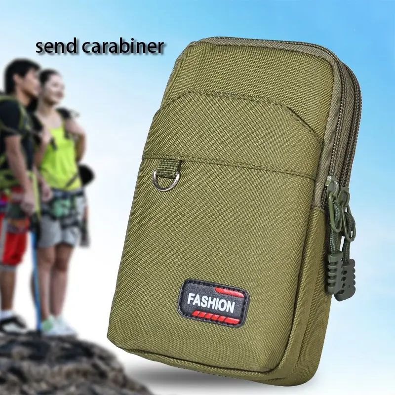 Tactical Waist Bag Double Layer Outdoor Military Men Phone Pouch Camping Hunting Green