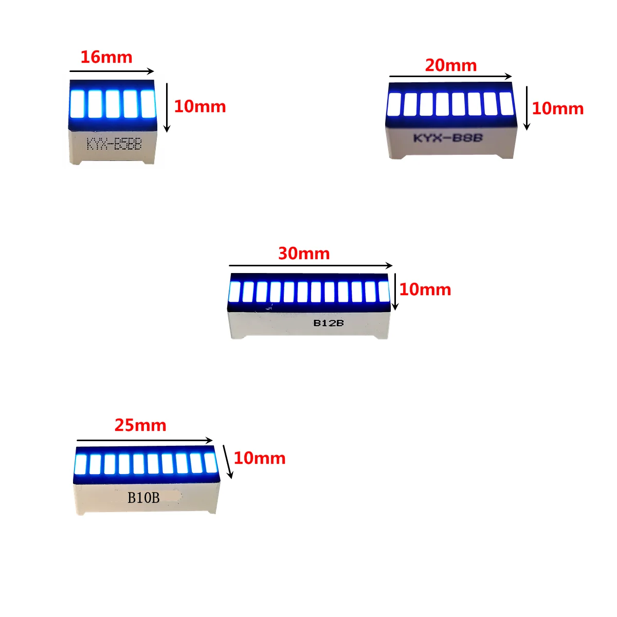 Bright Red LED Digital Tube Light Strip, 16 Feet, Multi-Segment Display