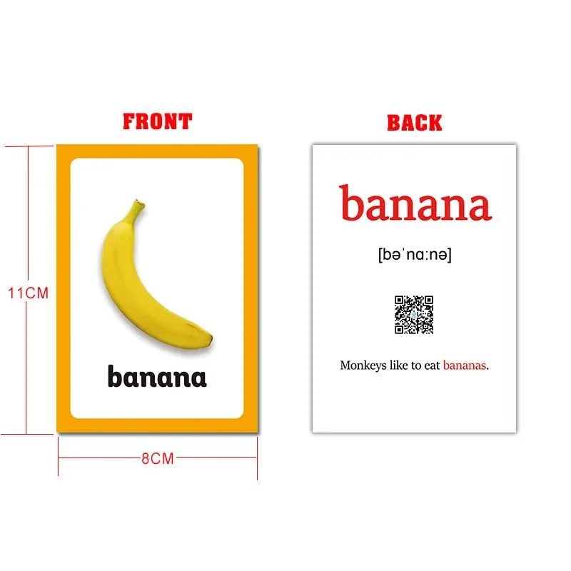 Kids Montessori Baby Learn English Word Card Flashcards Cognitive Educational Toys Picture Memorise Games Gifts for Children 2