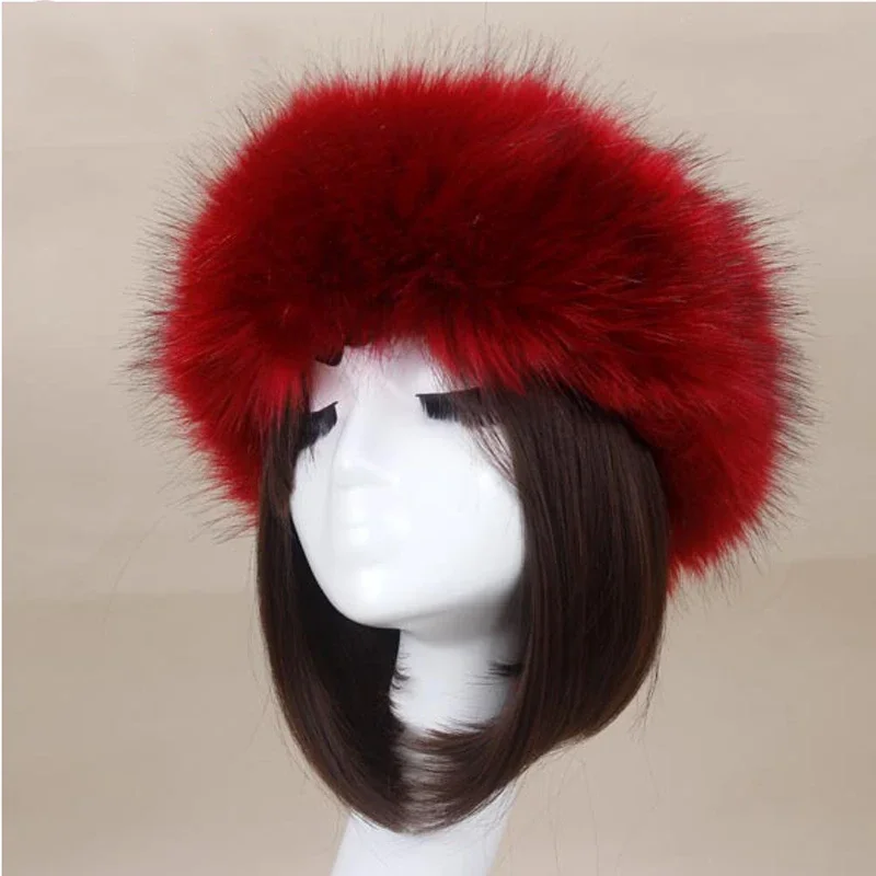 

Faux Fur Hats for Women Top Empty Headwear Hairband Beanies Bonnets for Women Fluffy Hat Woman Winter Cap
