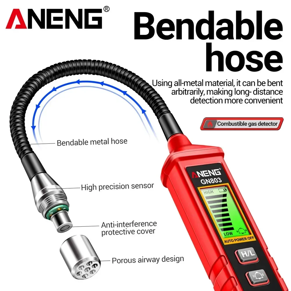 ANENG GN803 Gas Leak Detector Handheld Methane Combustible Gas Testers Portable Gases Concentration Analyzer Meter gas leak detector