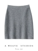 New Chic Women 100% Cashmere Mini Skirt Preppy Style Cashmere Knitted Skirt Autumn Winter Soft Warm Luxury Cashmere Dress 1