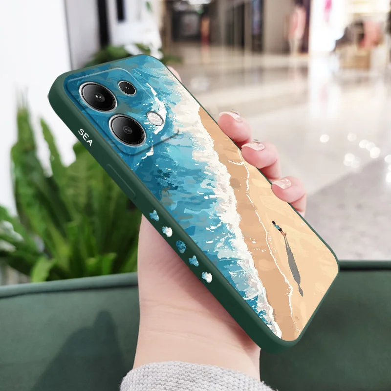 Beautiful Beach-Themed Liquid Silicone Phone Case
