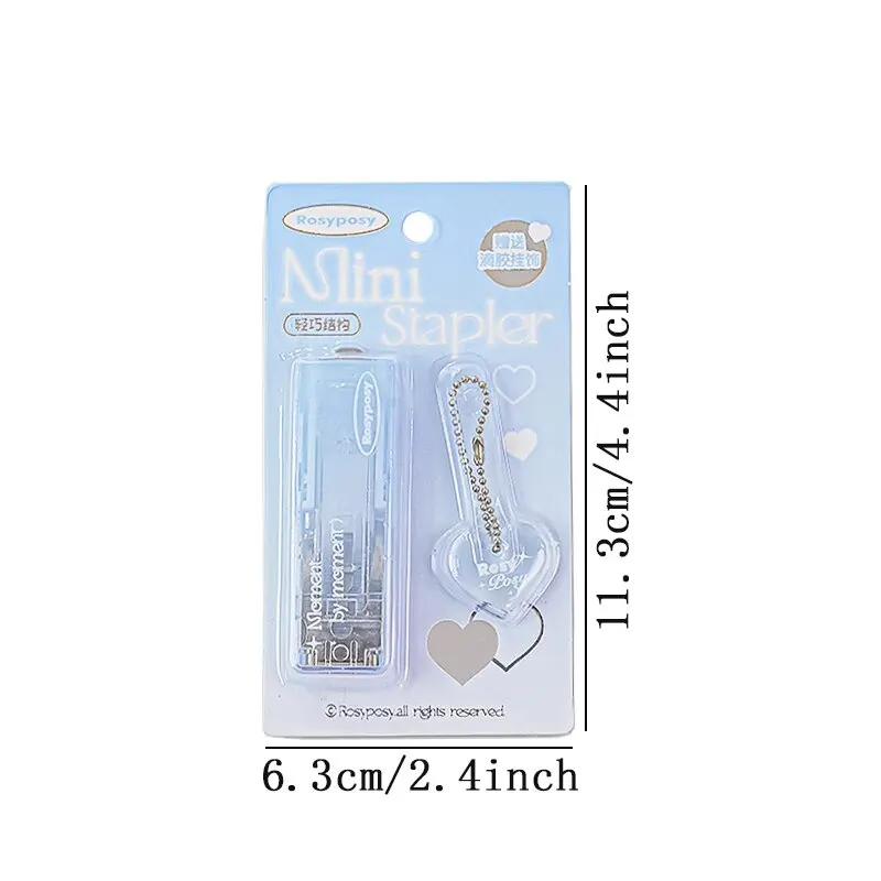 Clear INS Stapler Portable Mini High Value Gradient for Students Office Supplies Korean Bookbinding Tool 2Style push stapler mini stapler set hand stapler metal stapler