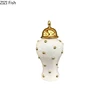 Golden Bubble Ball Decorative General Tank Porcelain Ginger Jar Gold-plated Flower Vase Dresser Table Jewelry Cosmetic Container 5