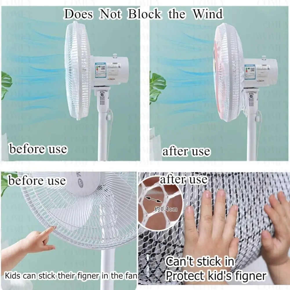 Description Picture 4 of itemChild Baby Anti-pinch Electric Net Fan Protection Covers Kids Finger Guards Round Fan Electric Fan Cover 16/18 Inch Universal