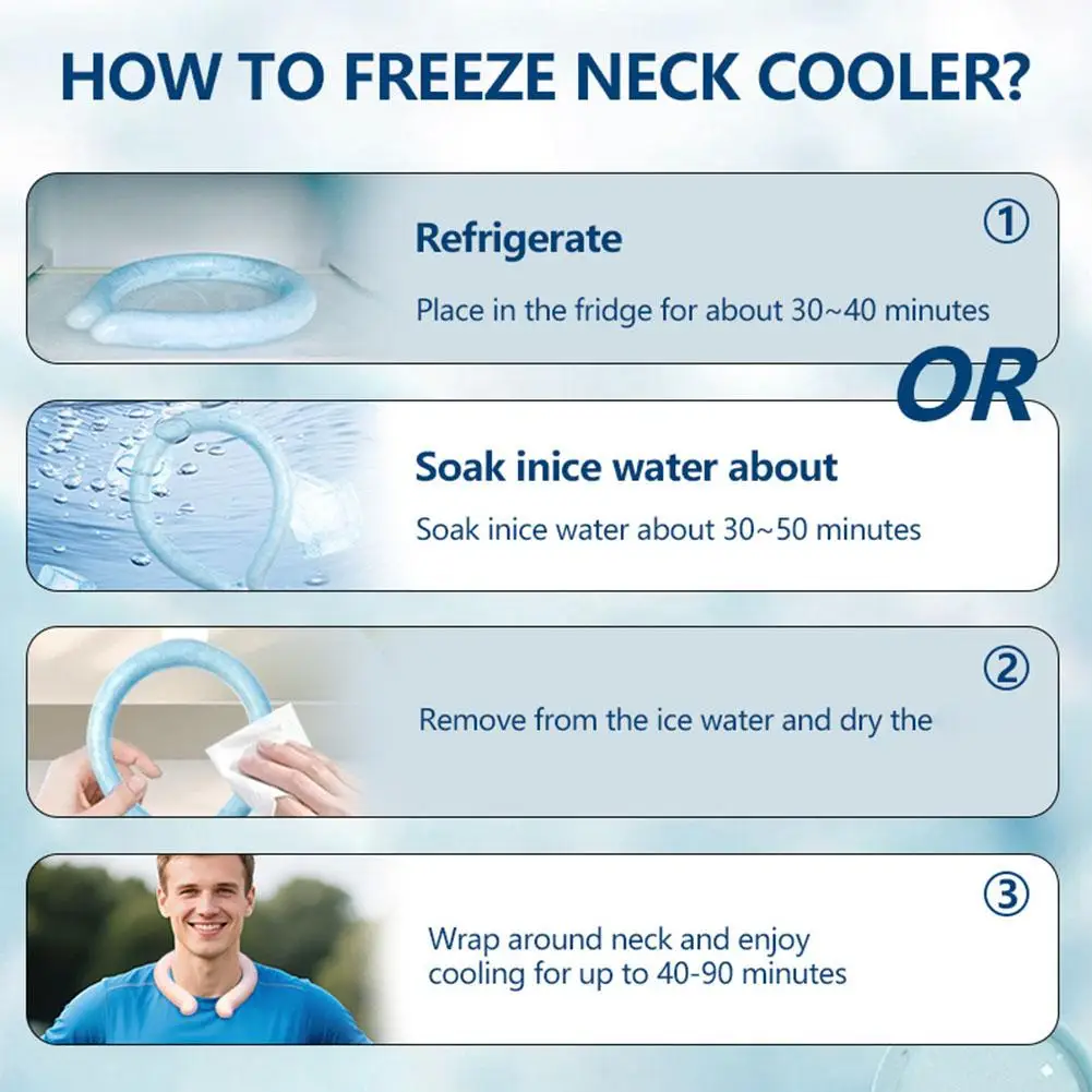 Anello refrigerante per il collo, impacco di ghiaccio personale riutilizzabile in gel per il collo, ideale per il caldo - Image 6