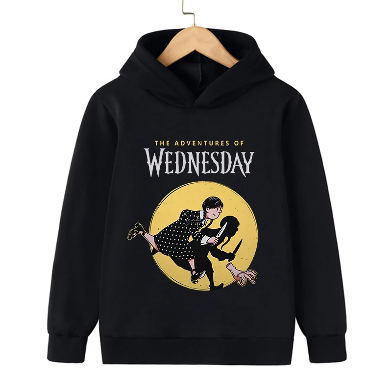 

Sweatshirt Wednesday Addams Hoodie Children I Hate People Cartoon Clothes Kid Girl Boy Nevermore Academy Hoody Baby Casual Top