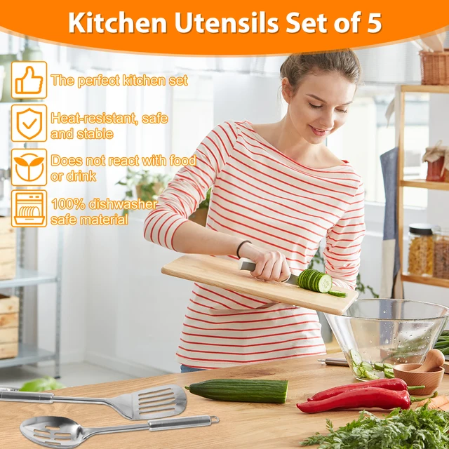 5-Piece Stainless Steel Kitchen Utensils Set 3