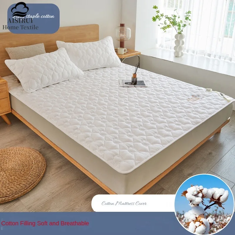 

100% Cotton Mattress Soft Foldable Bed Cushion 0.8cm Thick Protector Household Summer Single Cool Mat Tatami (No Pillow Cover)