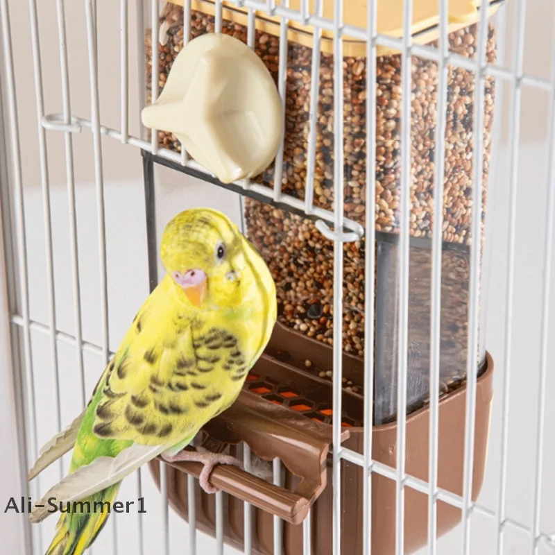 Cage Parrots Feeders Screw On Plastic Feeding Set Automatic Bird Feeders Indoor Bird Feeding Tools Food Container Dispenser