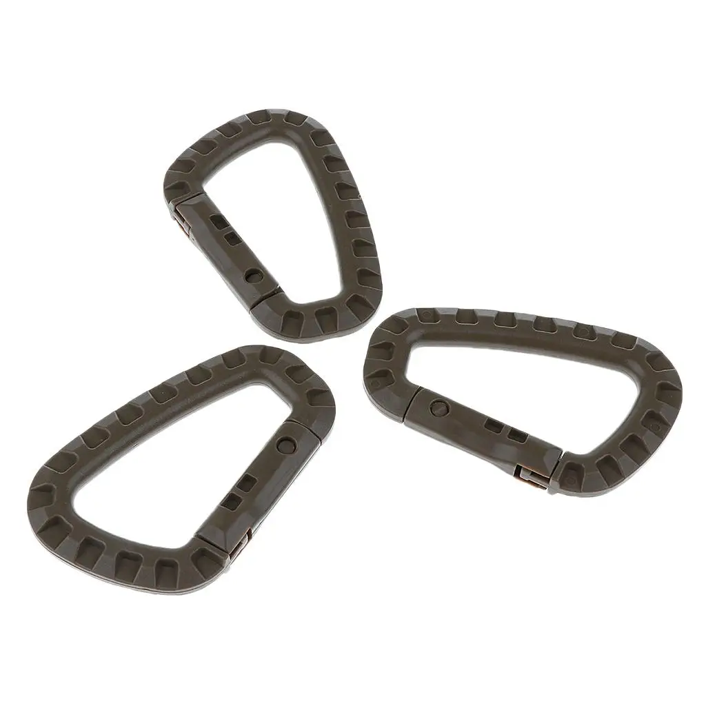 Moschettone Tattico Con Sistema MOLLE - Portachiavi Da Esterno In Nylon, Rilascio Rapido, 20x16 Cm, Per Zaini E Cinture, Colore Nero - 3