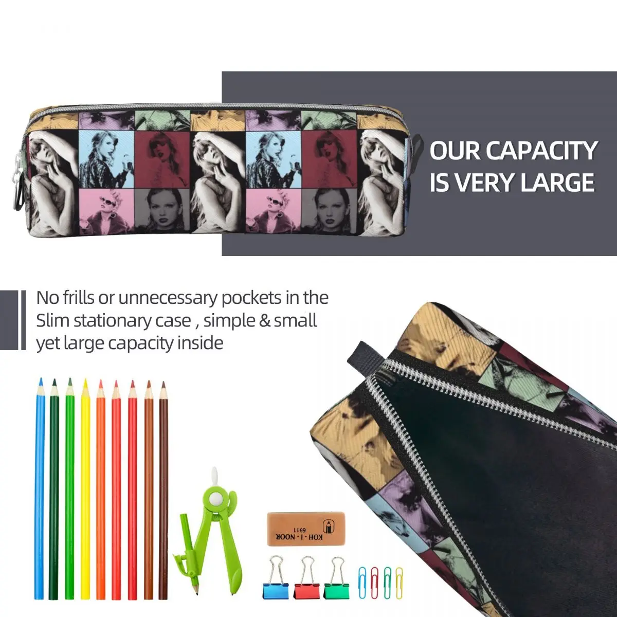 Taylors The Eras Tour Pencil Cases Pencil Pouch Pen Holder for Student Big Capacity Bags School Supplies Zipper Stationery