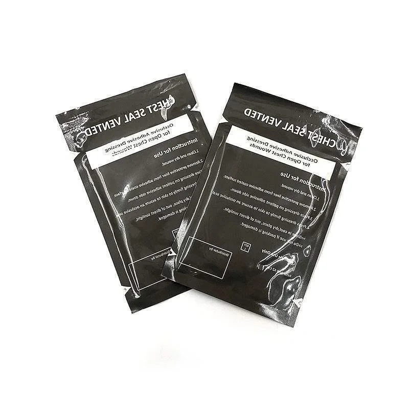 Medical Chest Seal Vented Dressing Bandage First Aid Kit Rescue Outdoor Emergency Treatment