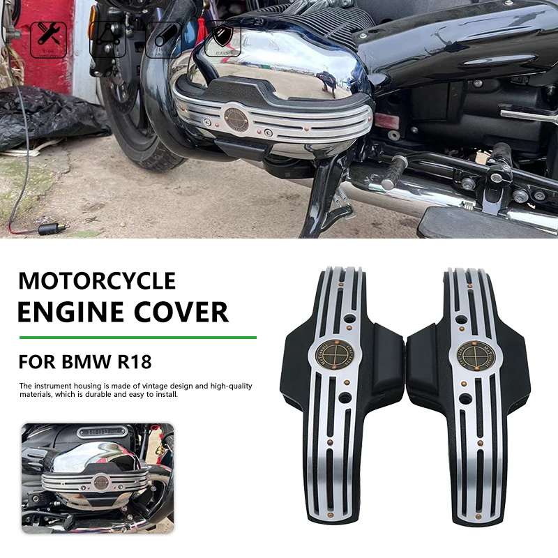 

Motorcycle For BMW R18 Cylinder Cover Guards Contrast Cut FOR BMW R18 Series Engine Protection 2021 2022 2023 Accessories Black