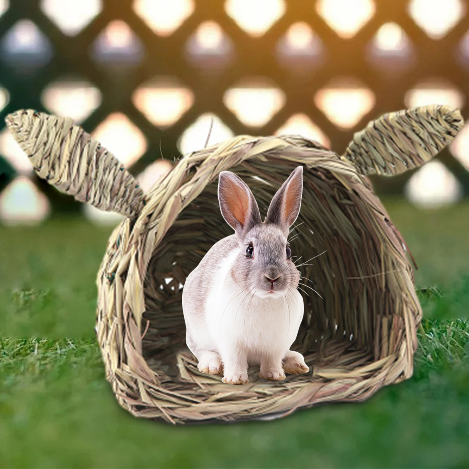 Title 1, Rabbit Straw Nest Grass House Bunny Grass Tunne...