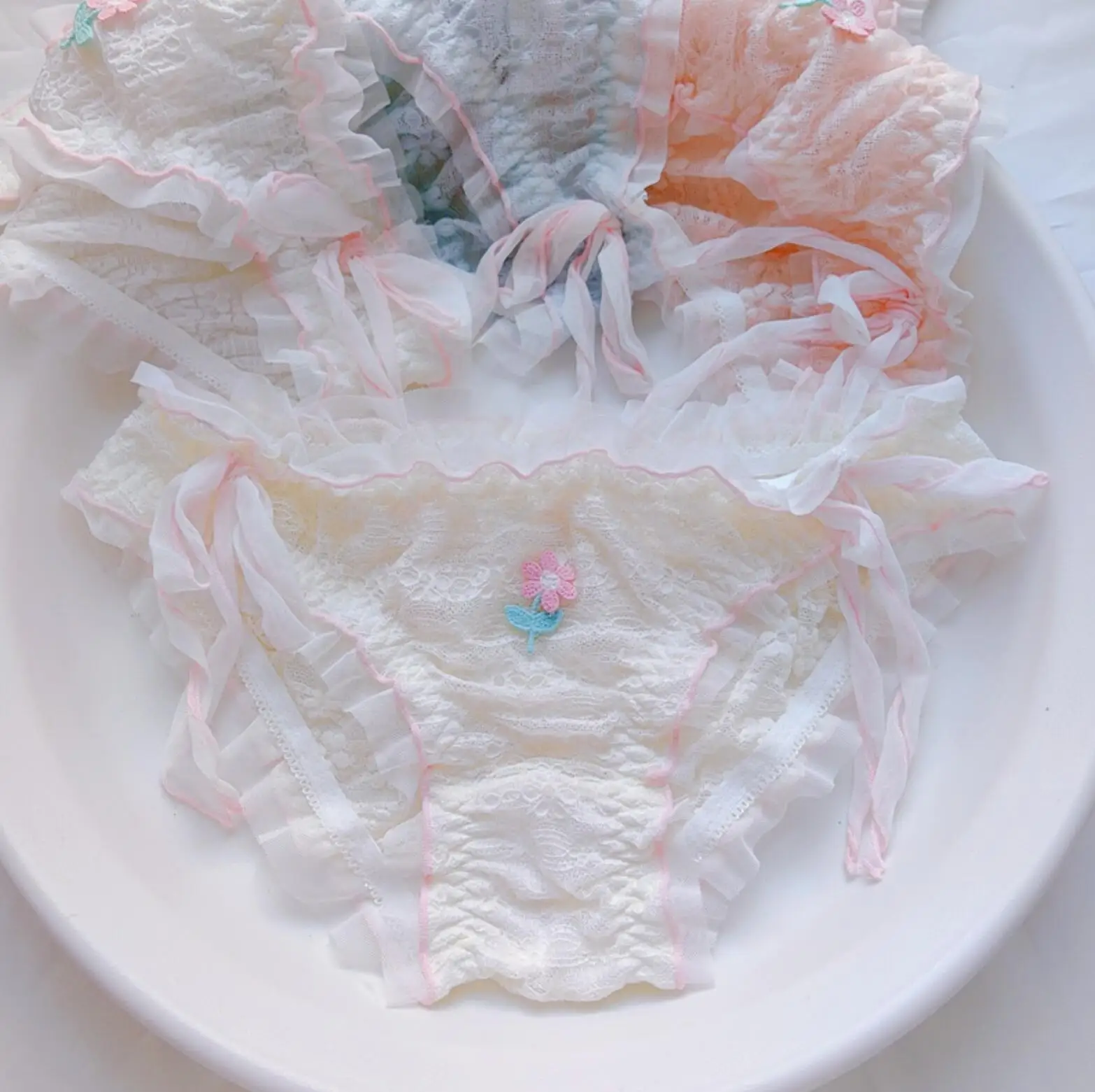 Kawaii Lolita Bow Lace Panty Set