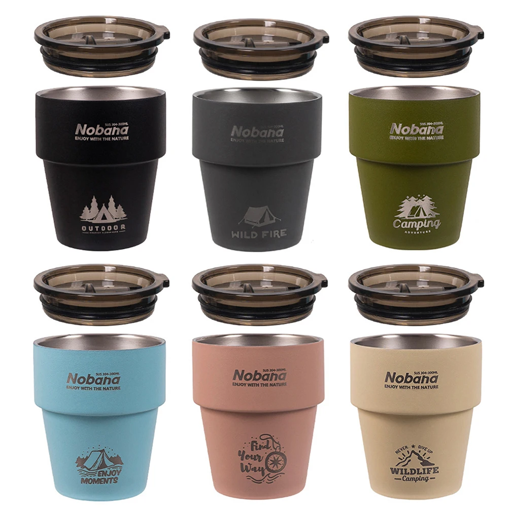 Portable Stainless Steel Insulated Travel Mug with Lid - 300ML, Ideal for Hot and Cold Beverages
