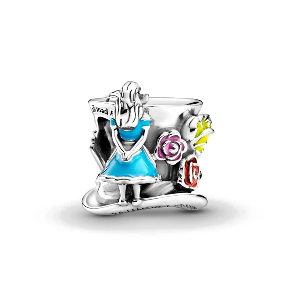 Herocross 925 Sterling Silver Alice In Wonderland Cat Charm of ley 925 Chain Beaded Fit Original Bracelet DIY Ladies Jewelry 4