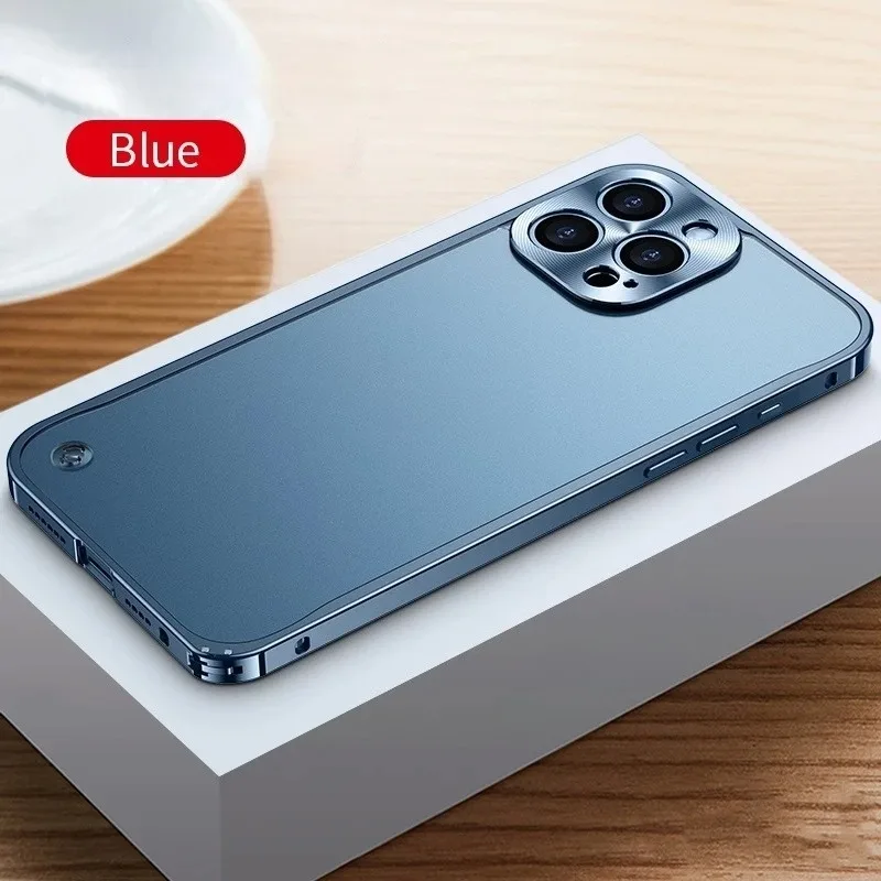 Sleek Metal Aluminum MagSafe-Compatible Magnetic Bumper Case with Matte Clear Back