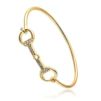 Horse Snaffle Bit Bracelet Double Horse Stirrup Rhinestone Bracelet 2