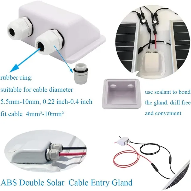 Passacavo Per Pannelli Solari: Per Tetto Caravan O Boat, 115x95mm, Anti-UV, Senza Fori - Foto 5
