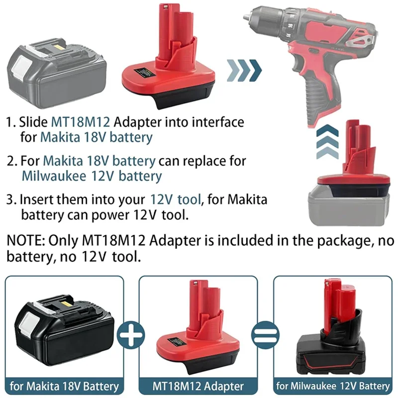 Battery Adapter For Makita/Dewalt/Milwaukee 18V 20V Li-ion Battery