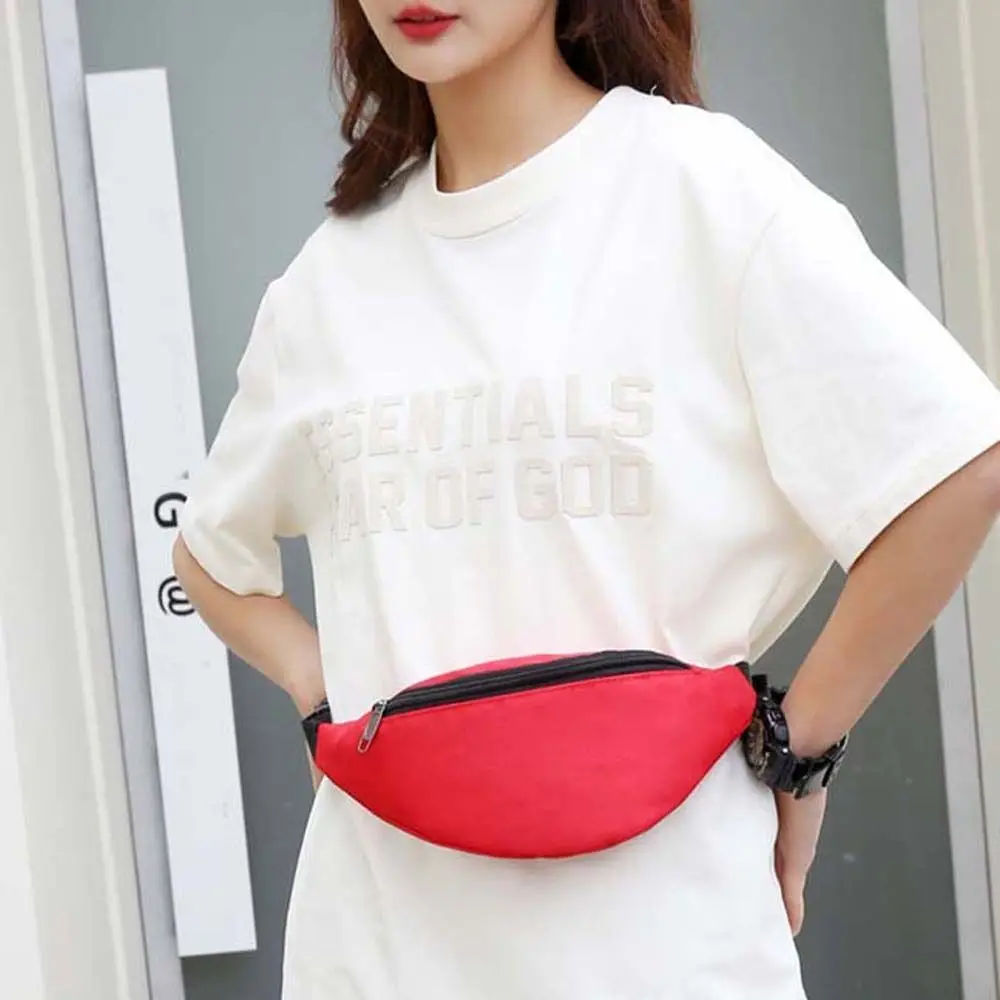 

Solid Color Running Chest Bag Waterproof Nylon Fitness Crossbody Bag Large Capacity Message Bag Sports Shoulder Bag Female/Male
