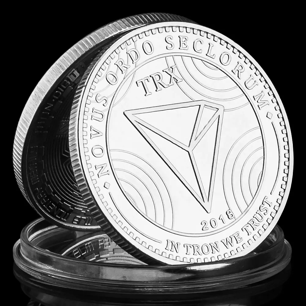 Golden Plated TRX Crypto Coin - Commemorative Souvenir and Gift Collection
