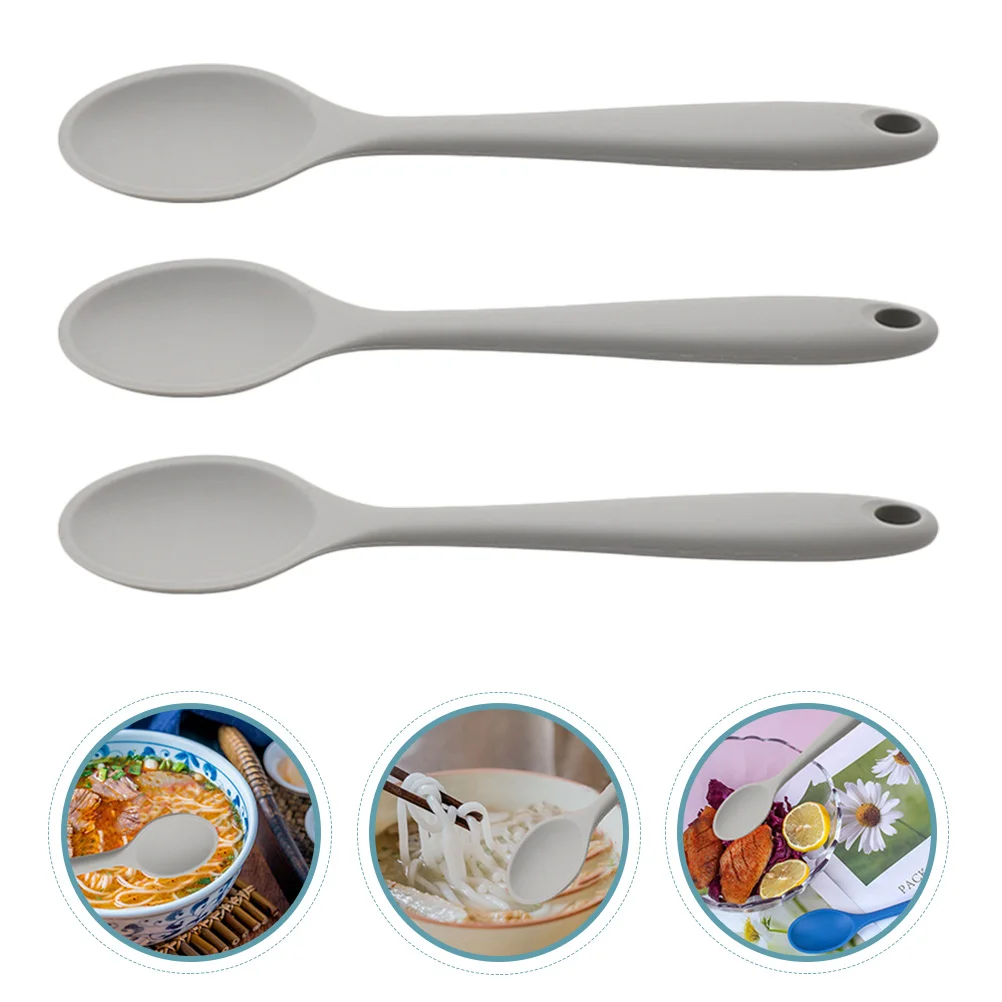 

Silicone Spoon Mixing Spoons Salad Soup Multipurpose Kitchen Non-stick Food Supplies Cooking