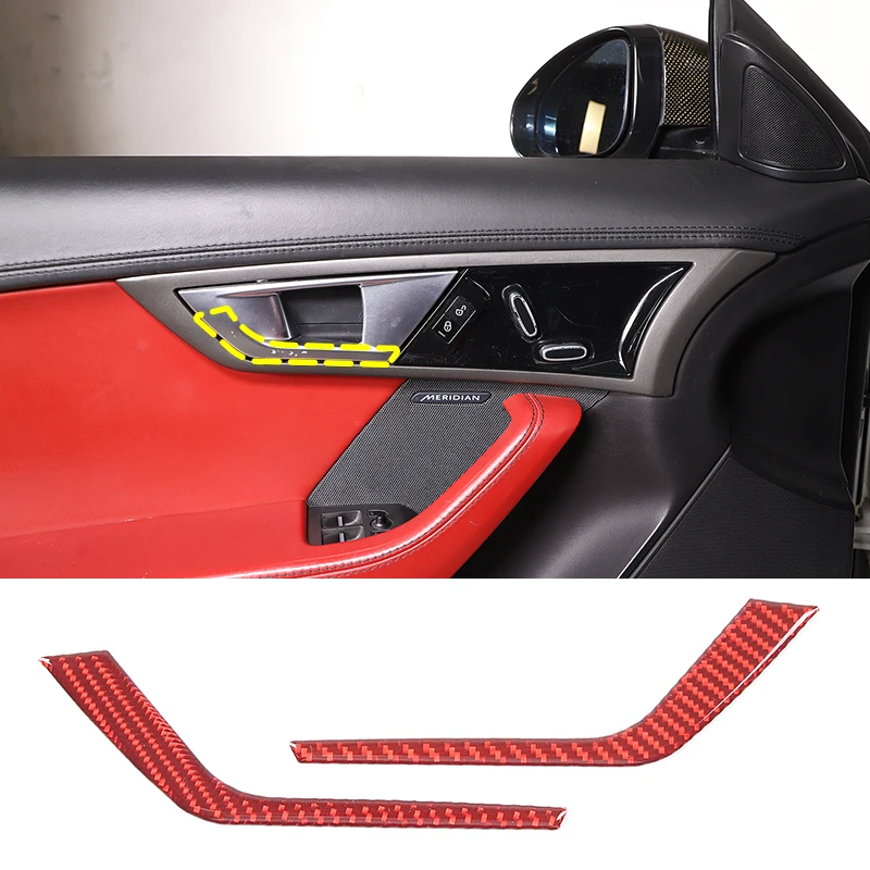 

For Jaguar F-TYPE 2013-2022 Soft Carbon Fiber Car Door Handle Decoration Sticker Interior Protection Modification Accessories