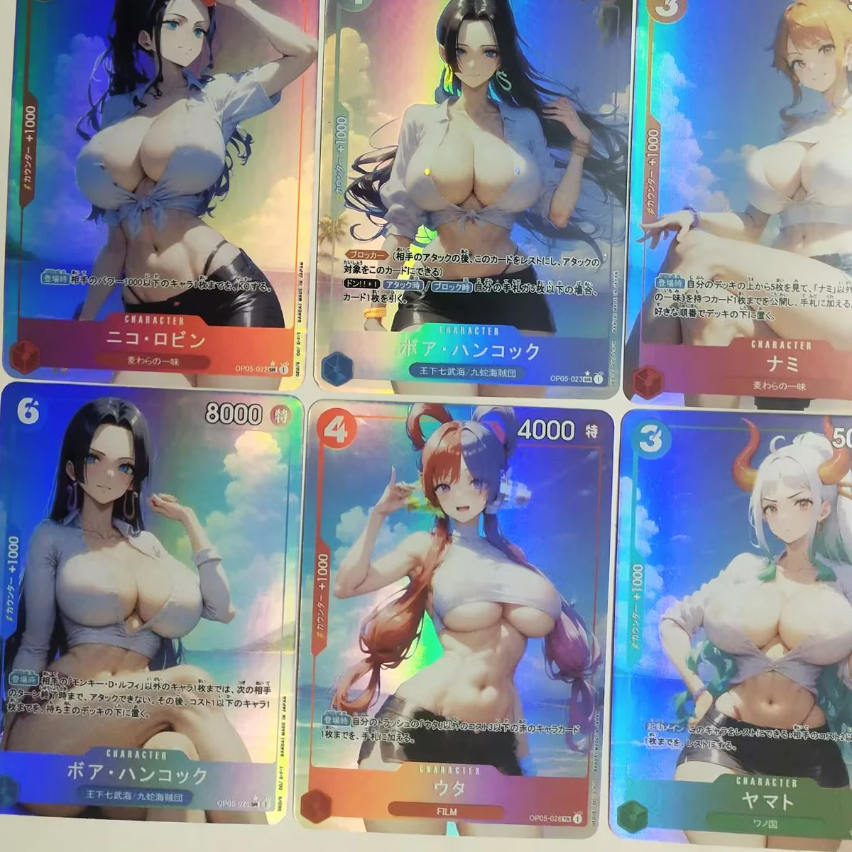 Diy One Piece Perona Nami Hancock Robin Vivi Ulti Uta Color Flash Card Classic Anime Game Collection Cards Gift Toy 9Pcs/set